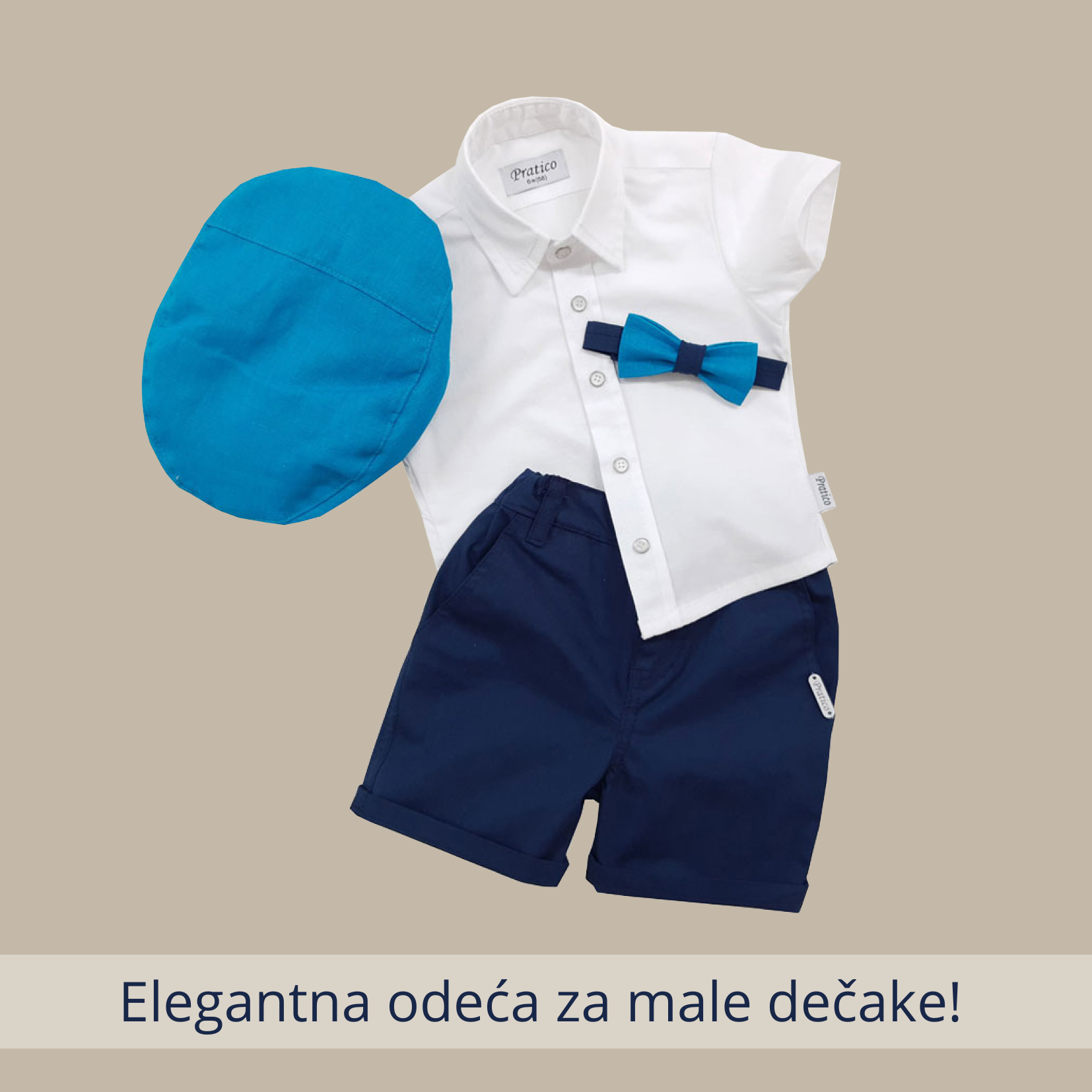 Teget/beli/koralno-plavi, letnji komplet za male dečake